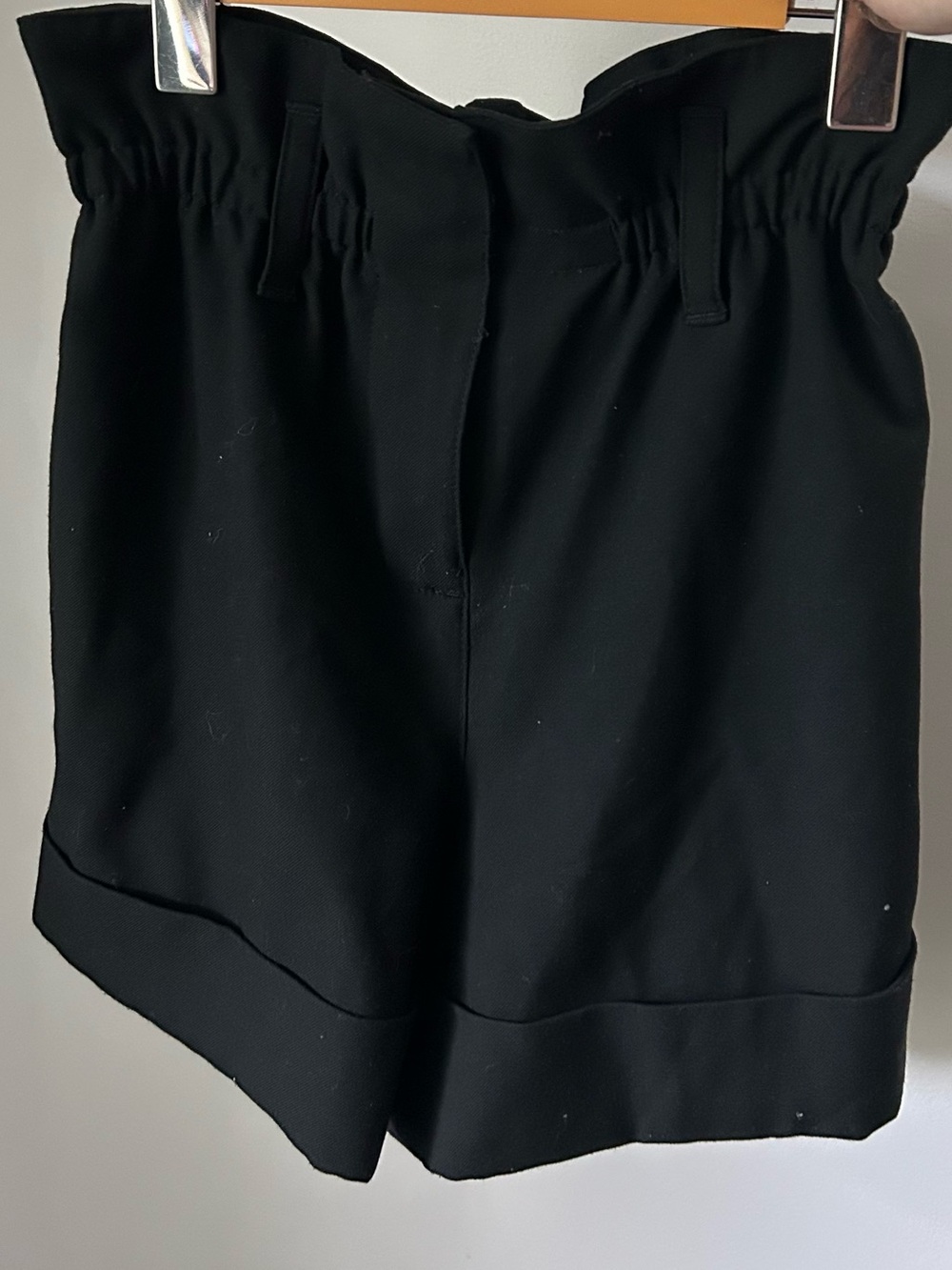Aritzia Sunday Best Black High-Waist Paperbag Shorts